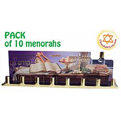Tin Menorahs imported from Israel - PACK of 10