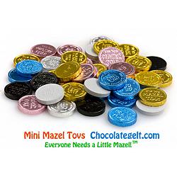 Mini Mazel Tovs MIXED Chocolate Coins - Bulk 10 LBS (about 2400 coins)