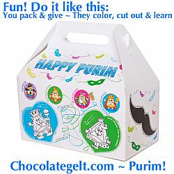 Large Purim Box Color Craft (CASE of 50)