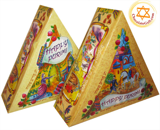 Medium Purim - Hamentash - Shalach Manos Box TR (EACH) • ChocolateGelt.com
